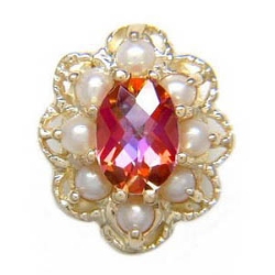 A1605 14K TWILIGHT MYSTIC FIRE & PEARL SLIDE 